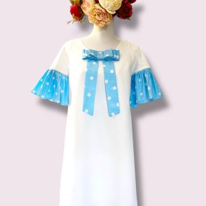 Rochie alba din bumbac cu buline marime M