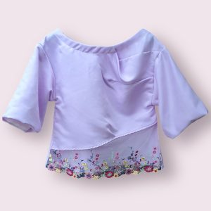 Bluza lila cu broderie florala colorata M
