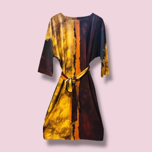 Rochie din lana si vascoza Apus Vibrant marime M