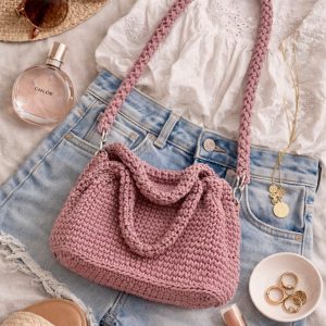 Geanta crosetata manual Roz Prafuit