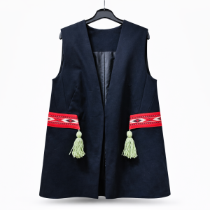 Vesta neagra cu insertii etno marime L
