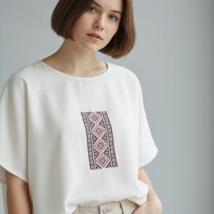 Bluza din panza topita cu broderie traditionala 1