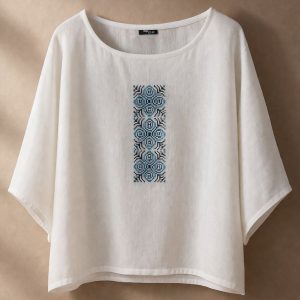 Bluza din panza topita cu broderie traditionala 3