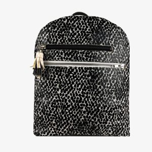 Rucsac de piele naturală Alb Negru