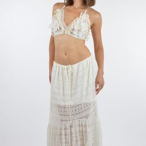 Fusta Boho din dantela Ivory Dream